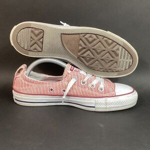 Converse All-Star Shoreline Women's Sz 6 Red & White Striped Boat Shoes 562035F
